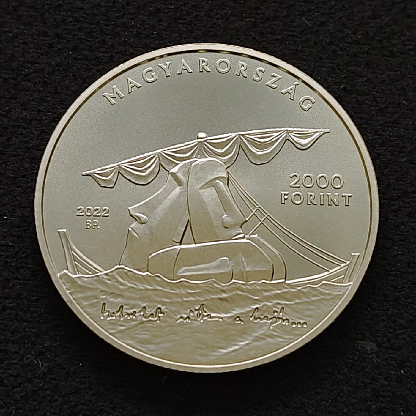 【全场包邮】纯粹捡漏拍483场（免费代拍第20场） 【少见】匈牙利2022年2000福林文学家奥格内什·奈迈什·阿格奈什诞生100周年纪念币-量5000