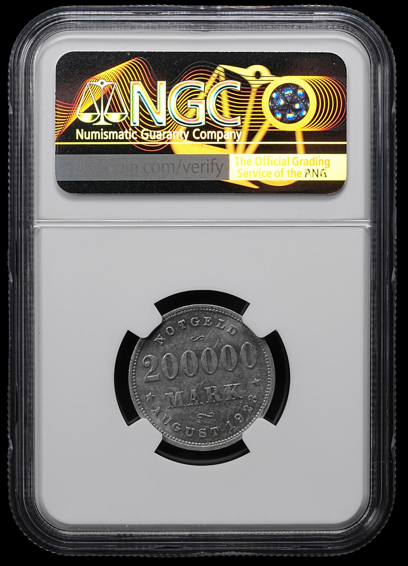 修遠堂世界钱币第九十五期 NGC MS62 1923年德国紧急时期汉堡20万马克