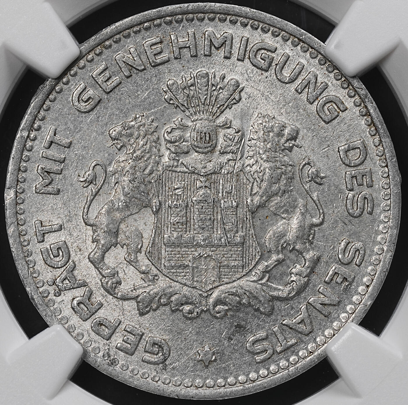 修遠堂世界钱币第九十五期 NGC MS62 1923年德国紧急时期汉堡10万马克