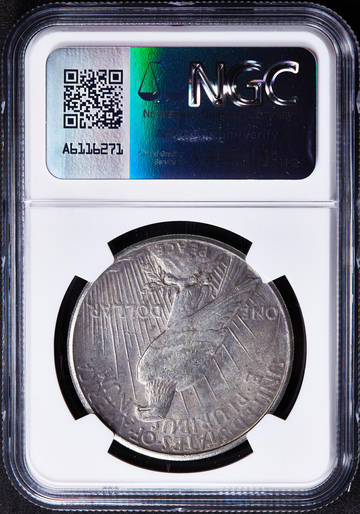 【俄甄集藏】2025年(045)12-03 星期三 晚 19:30 全场包邮 美国1926年无厂标和平1美元大银币，NGC AU58，黄油彩，转光品相，稀少年号