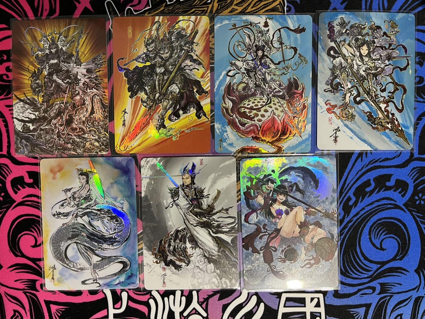 卡牌杂货铺专场拍卖第一场 11.29周六晚10:00截拍 【裸卡】启读文化 沈鑫 傲骨神威 彩闪一套7张全