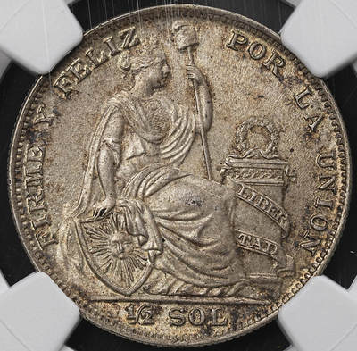 修遠堂世界钱币第九十五期 - NGC MS63 1935年秘鲁1/2 SOL银币