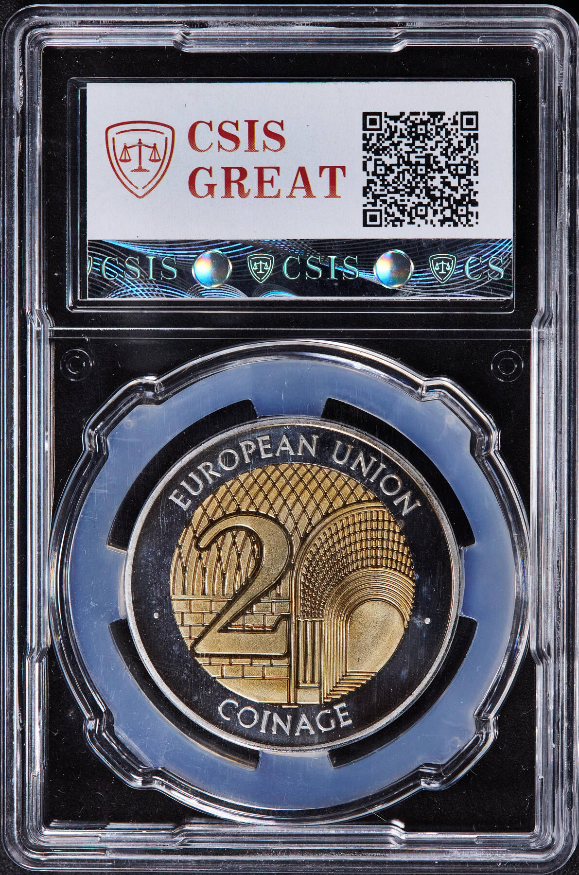 【俄甄集藏】2025年(045)12-03 星期三 晚 19:30 全场包邮 马耳他2014年戈佐岛上的塔皮努圣母国家朝圣地2欧元双色精制样币，信泰 SP67，稀少品种，直径35mm