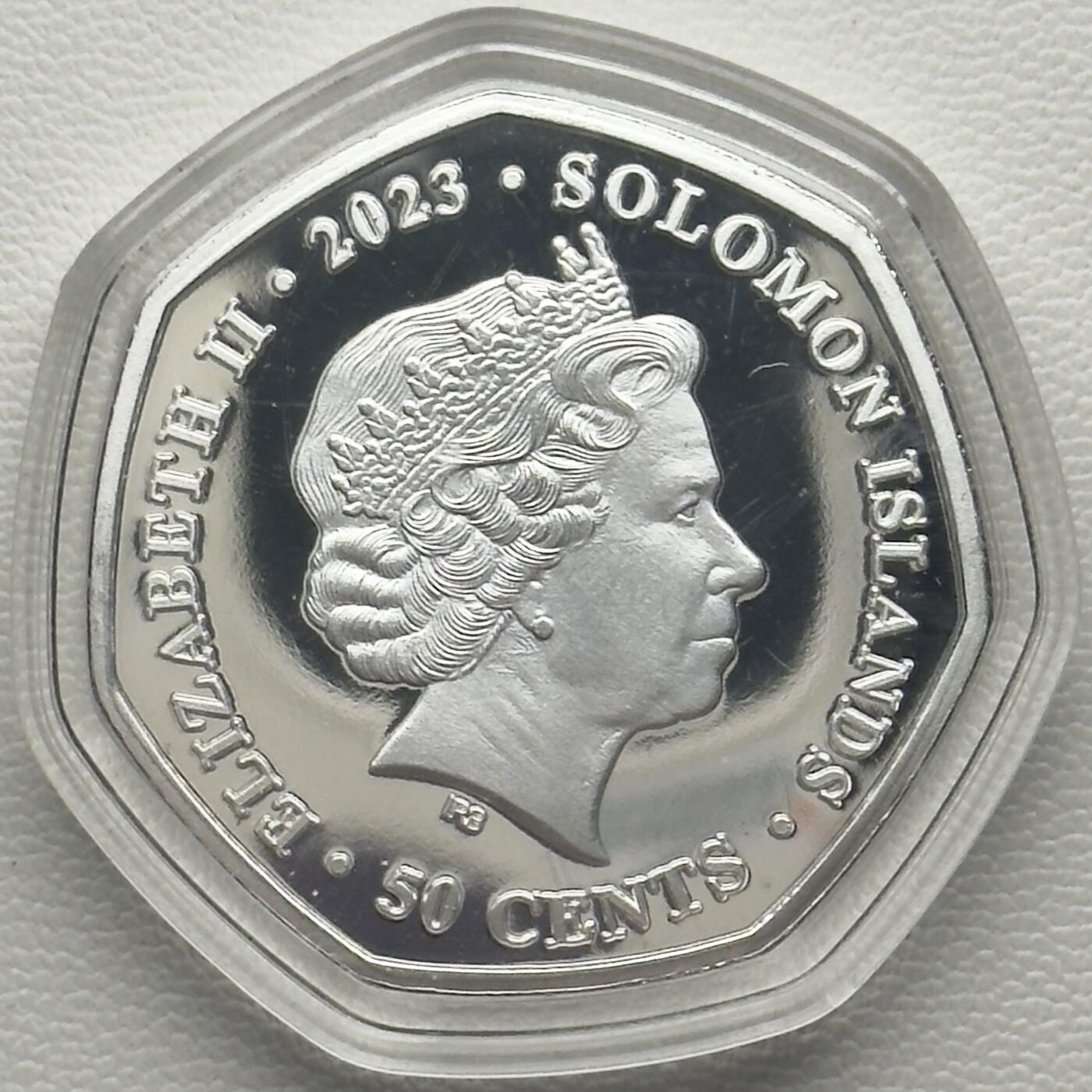 ＜小葵钱铺＞第66期·散币·银币场·满200包邮，不寄存·12月1号发货 〈发行量9999〉所罗门群岛2023年恐龙时代·霸王龙50分彩色镀银纪念币