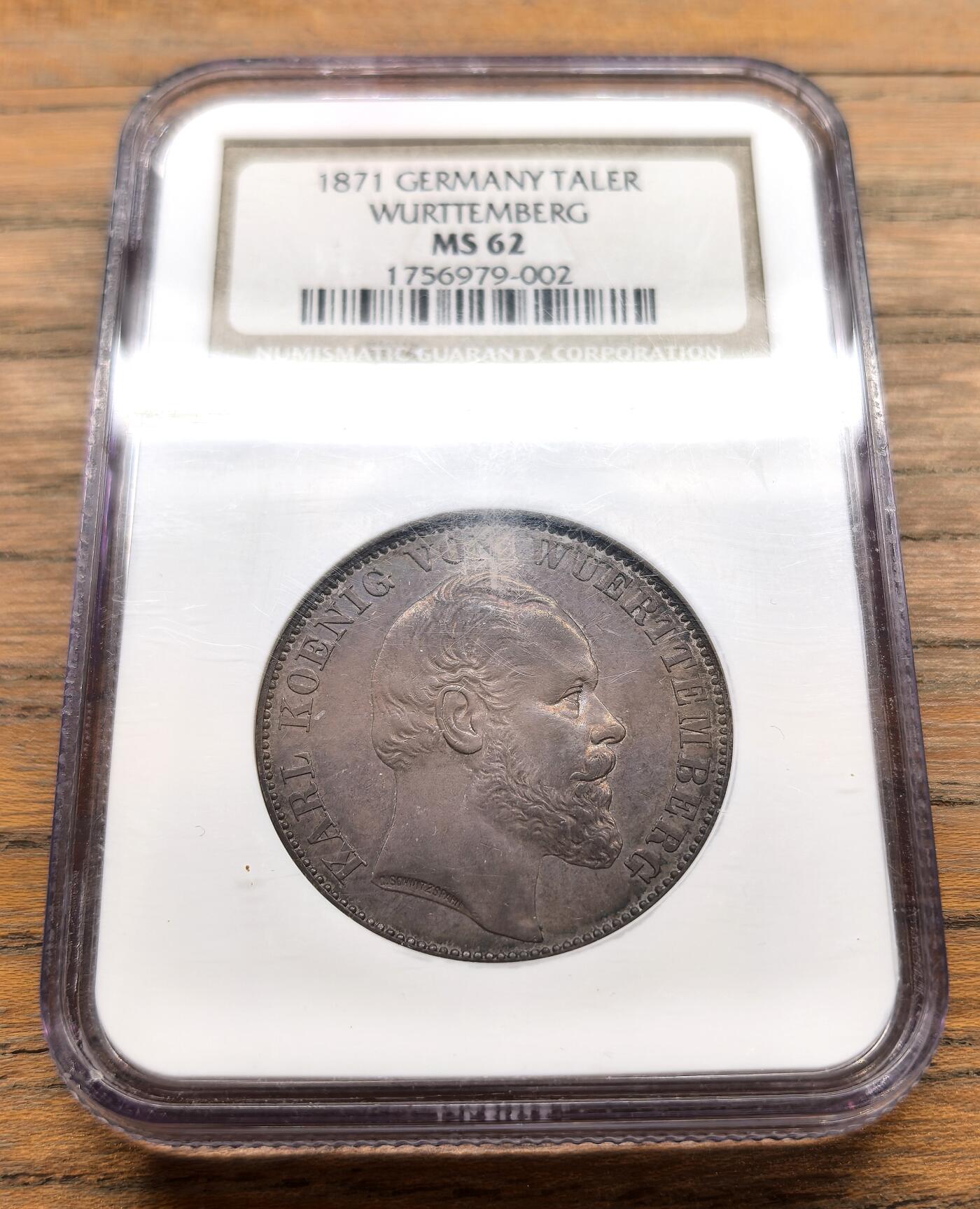 纫秋兰以为佩·凡希社微拍感恩专场 1871德国符腾堡胜利天使泰勒NGC-MS62，欧陆灰彩标准器。