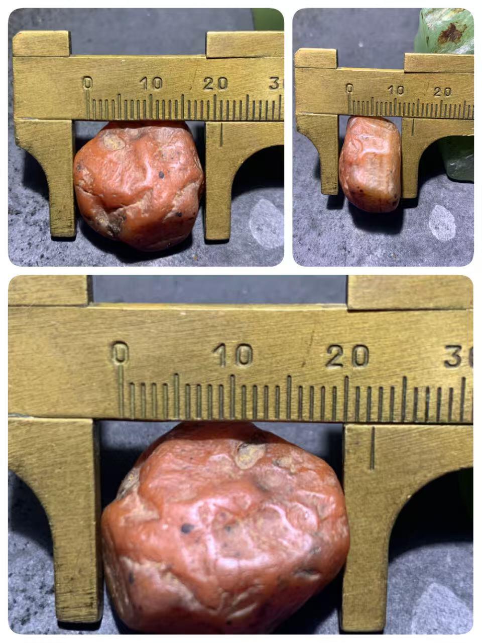 精美红白原皮南红玛瑙原石一颗，