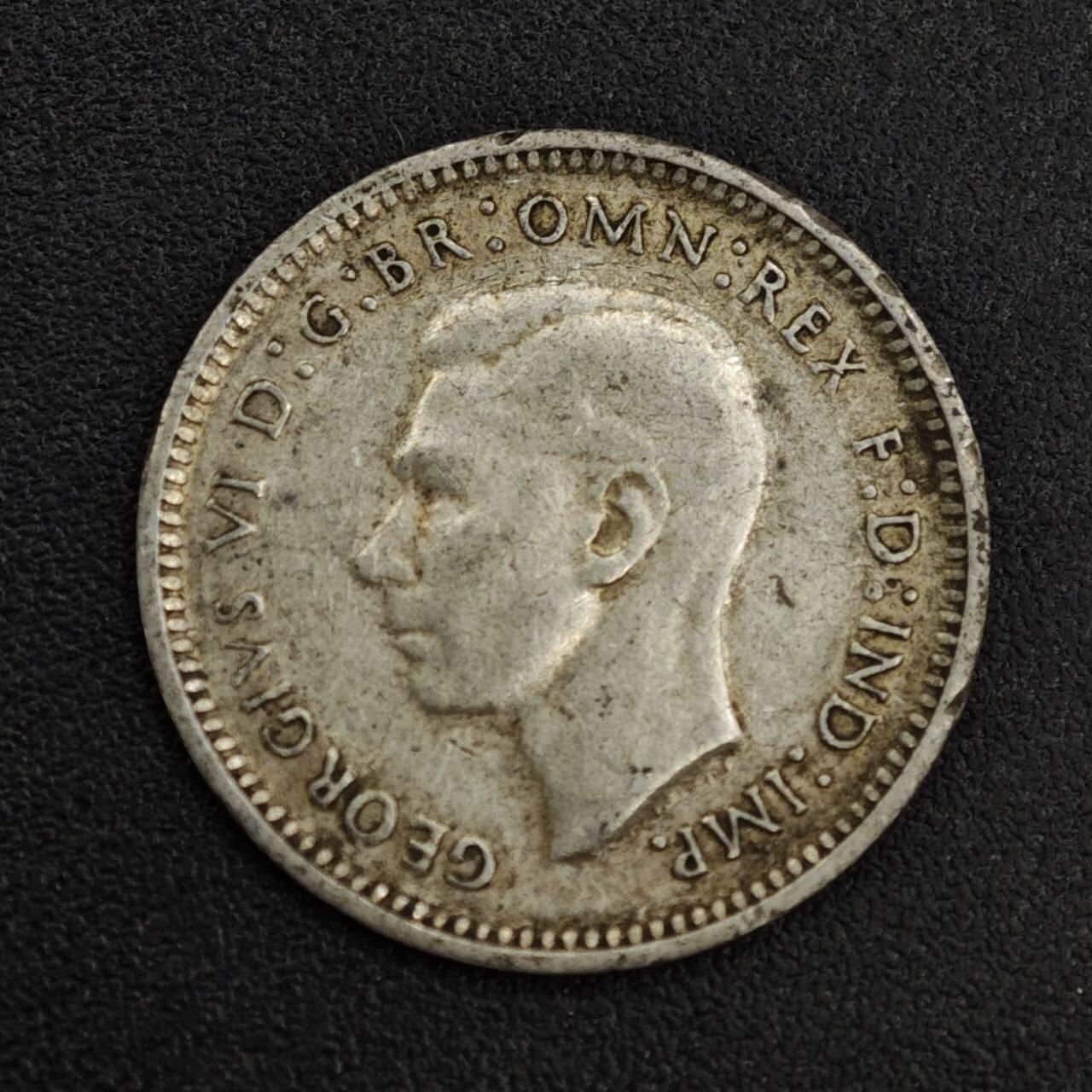 【淘币小摊】限时拍第八百一十二拍  小银币场  满百包邮可预留两周  周一统一发货  澳大利亚1943年乔治六世3便士银币