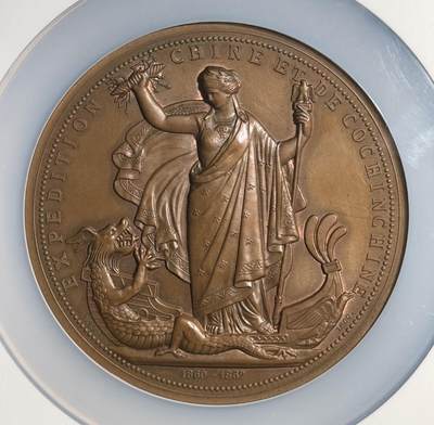  1862年法国交趾支那战役大铜章 NGC-MS64BN  1862年法国交趾支那战役大铜章 NGC-MS64BN