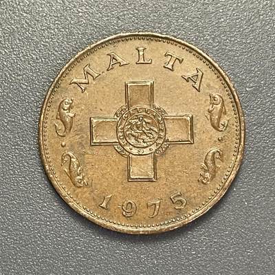 回流1130 - 马耳他1分铜币 圣乔治十字 海豚、常春藤
