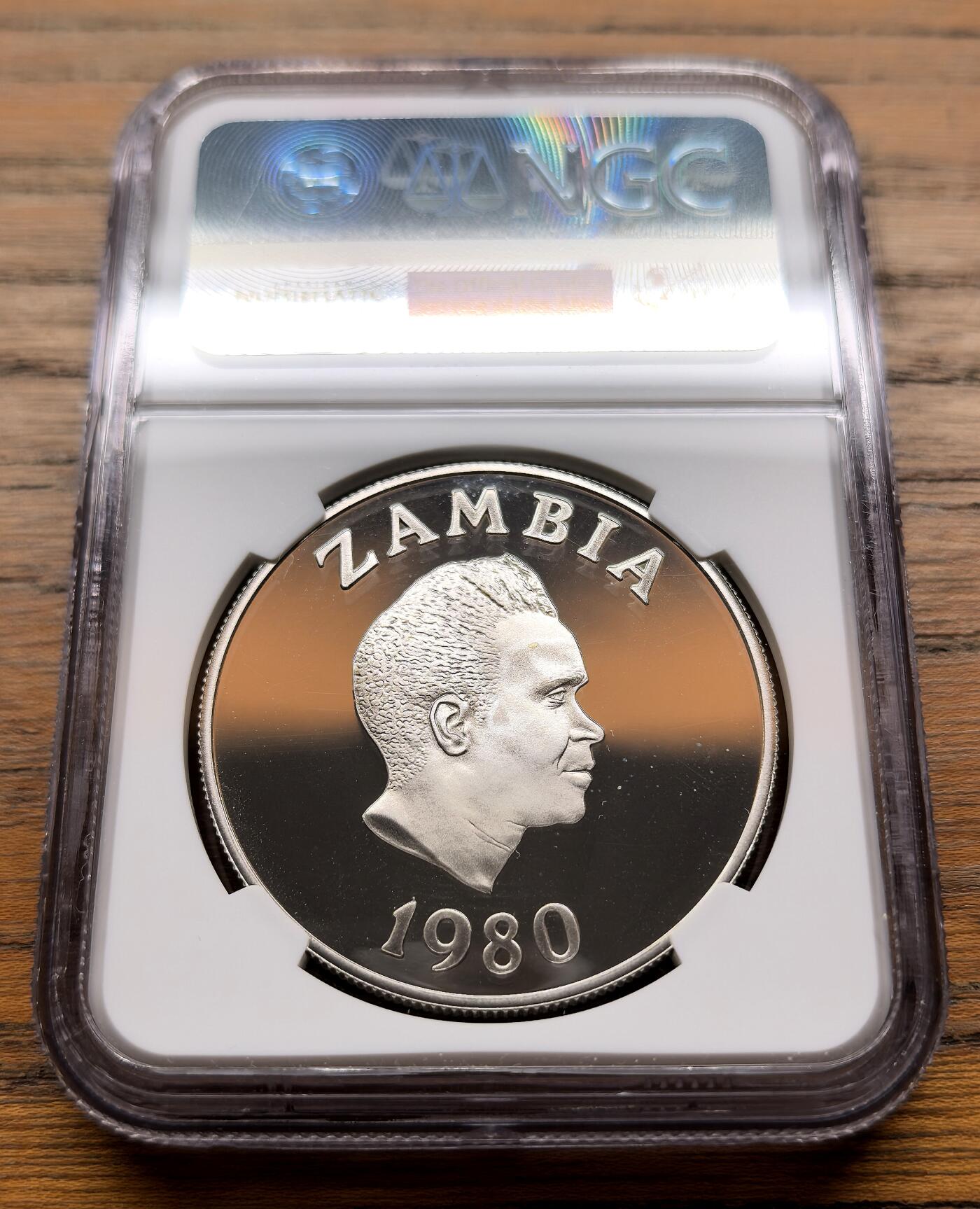 纫秋兰以为佩·凡希社微拍感恩专场 1980赞比亚儿童年10K大银NGC-PF69UC