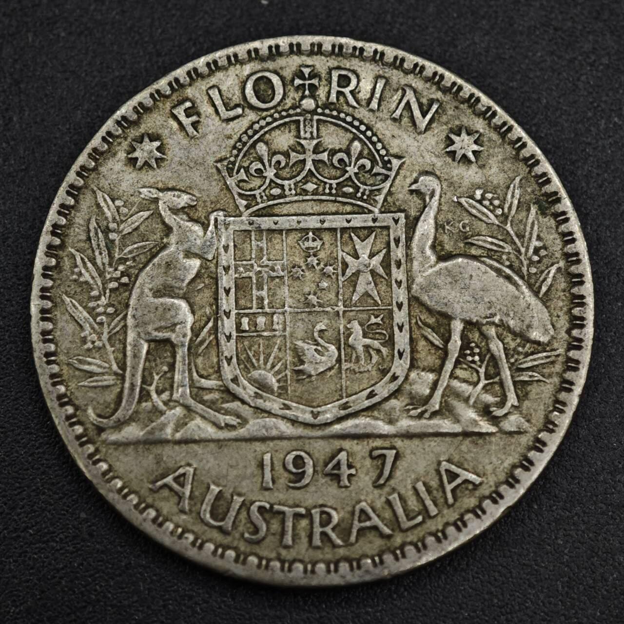 【淘币小摊】限时拍第八百一十二拍  小银币场  满百包邮可预留两周  周一统一发货  澳大利亚1947年乔治六世弗洛林银币
