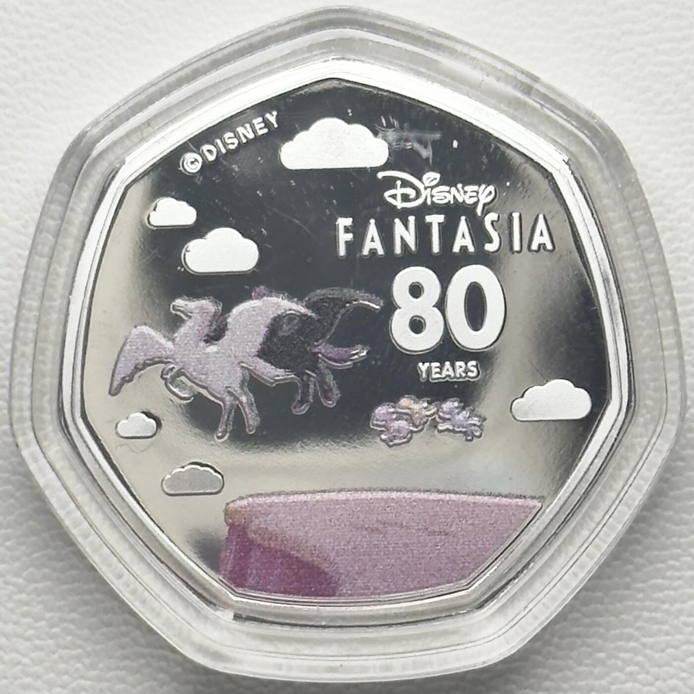 ＜小葵钱铺＞第66期·散币·银币场·满200包邮，不寄存·12月1号发货 〈发行量19999〉库克群岛2020年迪士尼幻想曲80周年·飞马25分彩色镀银类精制纪念币