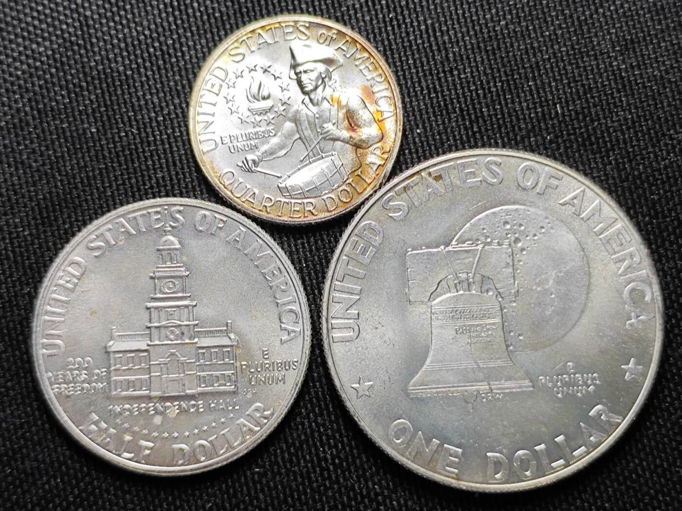 KK钱币收藏小铺 （套币 好品/批量散币 银币）专场  2月预留时间 周末发货  美国建国200周年纪念银套币