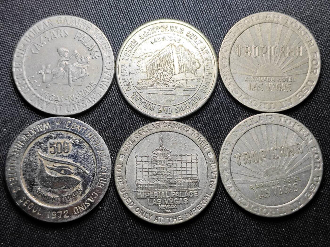 KK钱币收藏小铺 （套币 好品/批量散币 银币）专场  2月预留时间 周末发货  美国筹码代币一组6枚