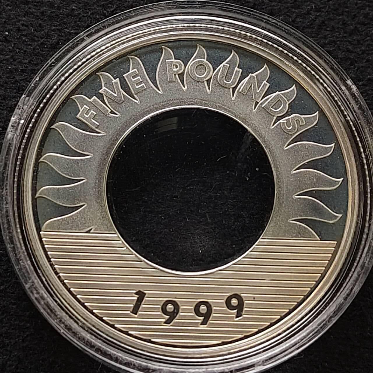 【全场包邮】纯粹捡漏拍483场（免费代拍第20场） 根西1999年5镑千禧年环形精制银币