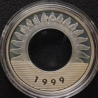 【全场包邮】纯粹捡漏拍483场（免费代拍第20场） - 根西1999年5镑千禧年环形精制银币