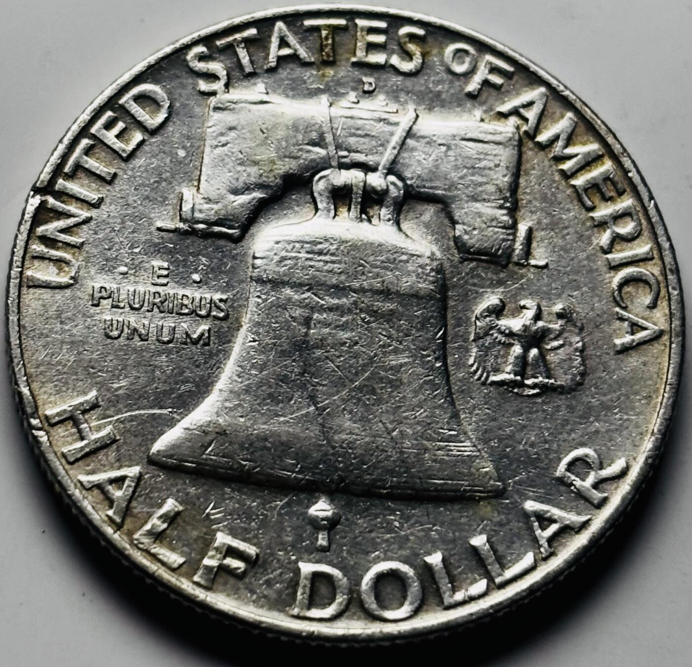 文馨钱币收藏第 284 场，【 长期接收代拍品】老藏家拍品南朝鲜李承晚时期货币，泰国大型纪念币，土耳其各时期及各国套币场 车轮转光美品 1958 年美国富兰克林半美元银币 D 版