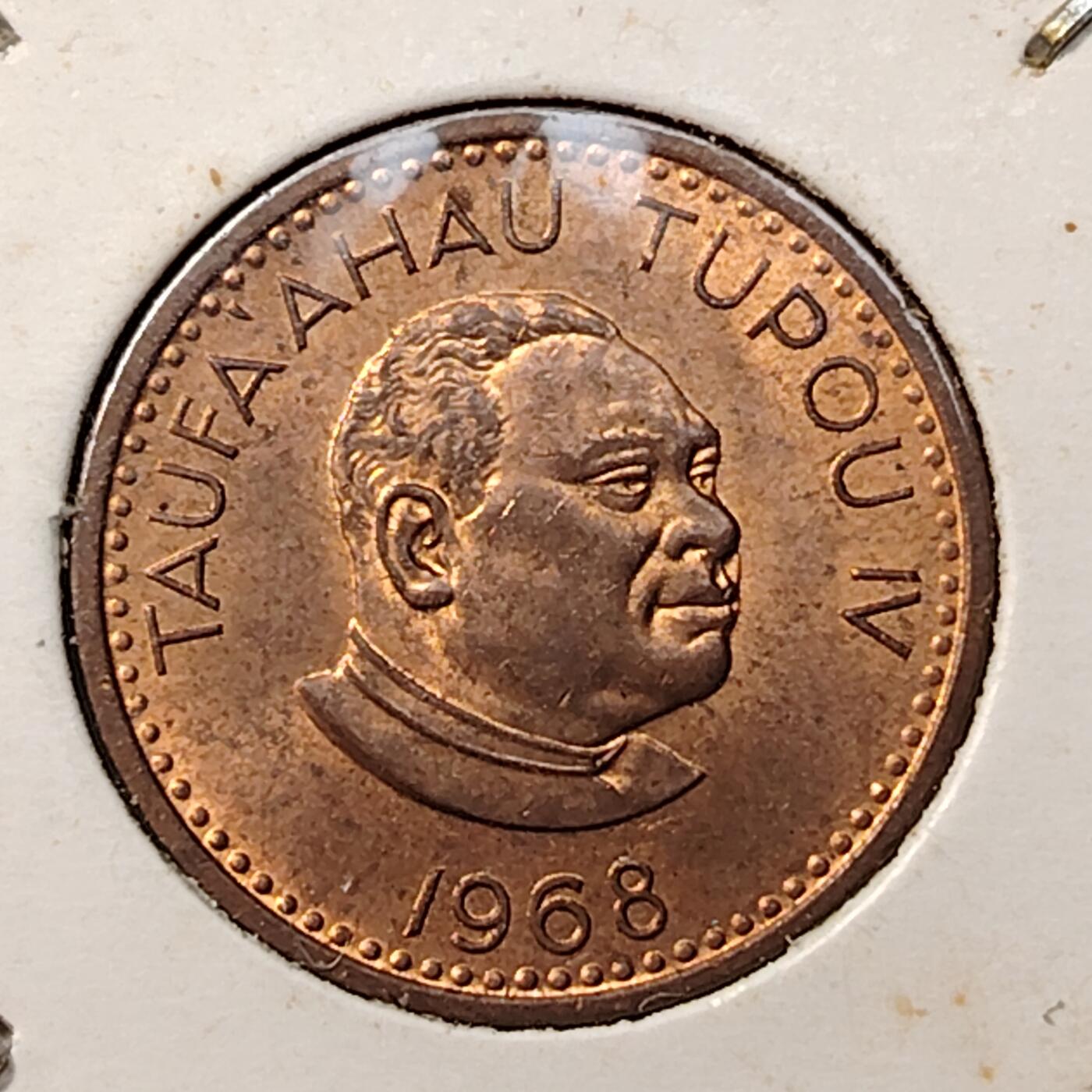 布加迪🐬～世界钱币(上海)🌾第 262 期 /  各国套币和散币 汤加🇹🇴 1968年 1分