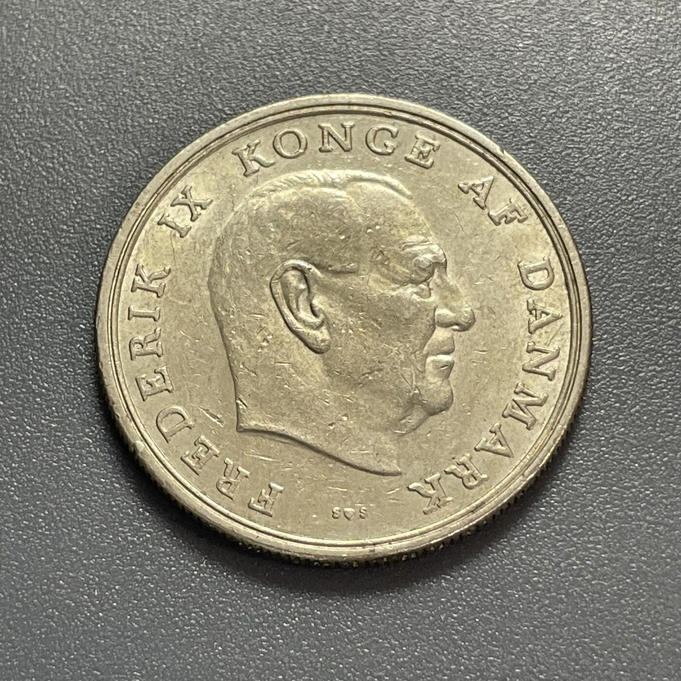 回流1130 丹麦1972年5克朗大镍币33mm 弗雷德里克九世