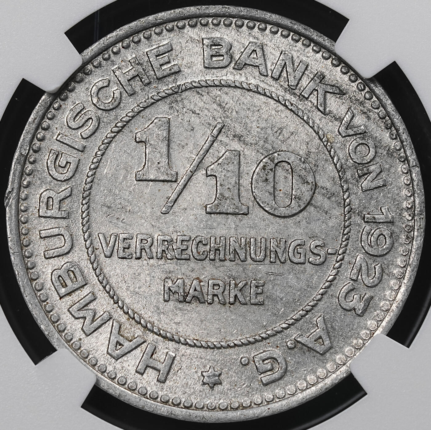 修遠堂世界钱币第九十五期 NGC MS62 1923年德国紧急时期汉堡10万马克