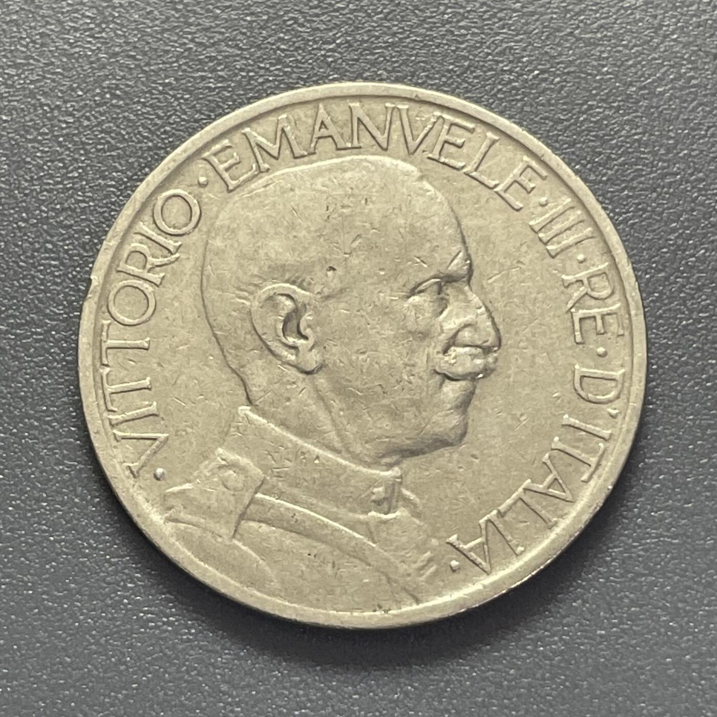 回流1130 意大利1924年2里拉镍币29mm 伊曼纽尔三世 狮头斧