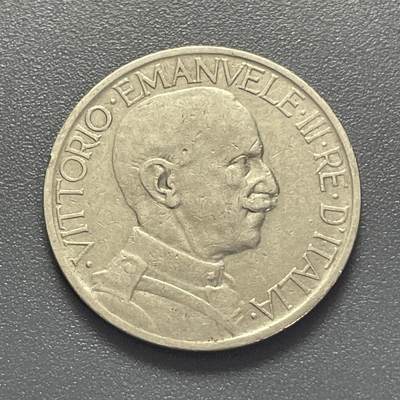 回流1130 - 意大利1924年2里拉镍币29mm 伊曼纽尔三世 狮头斧