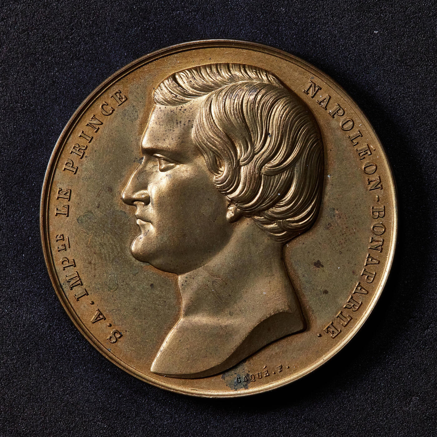 【俄甄集藏】2025年(045)12-03 星期三 晚 19:30 全场包邮 法国19世纪拿破仑家族庆典纪念大铜章，直径：50mm，重：64.5克，单面，稀少品种，设计师巴克作品