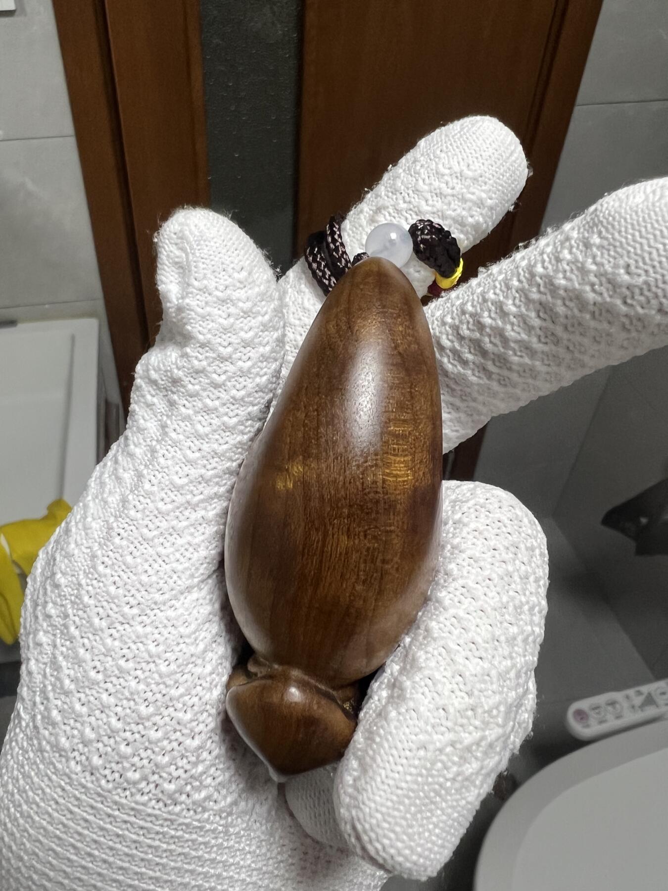 零元拍：金丝楠 马上有钱 雕件手把件小金块，满手留香金丝流溢。80/31/40MM