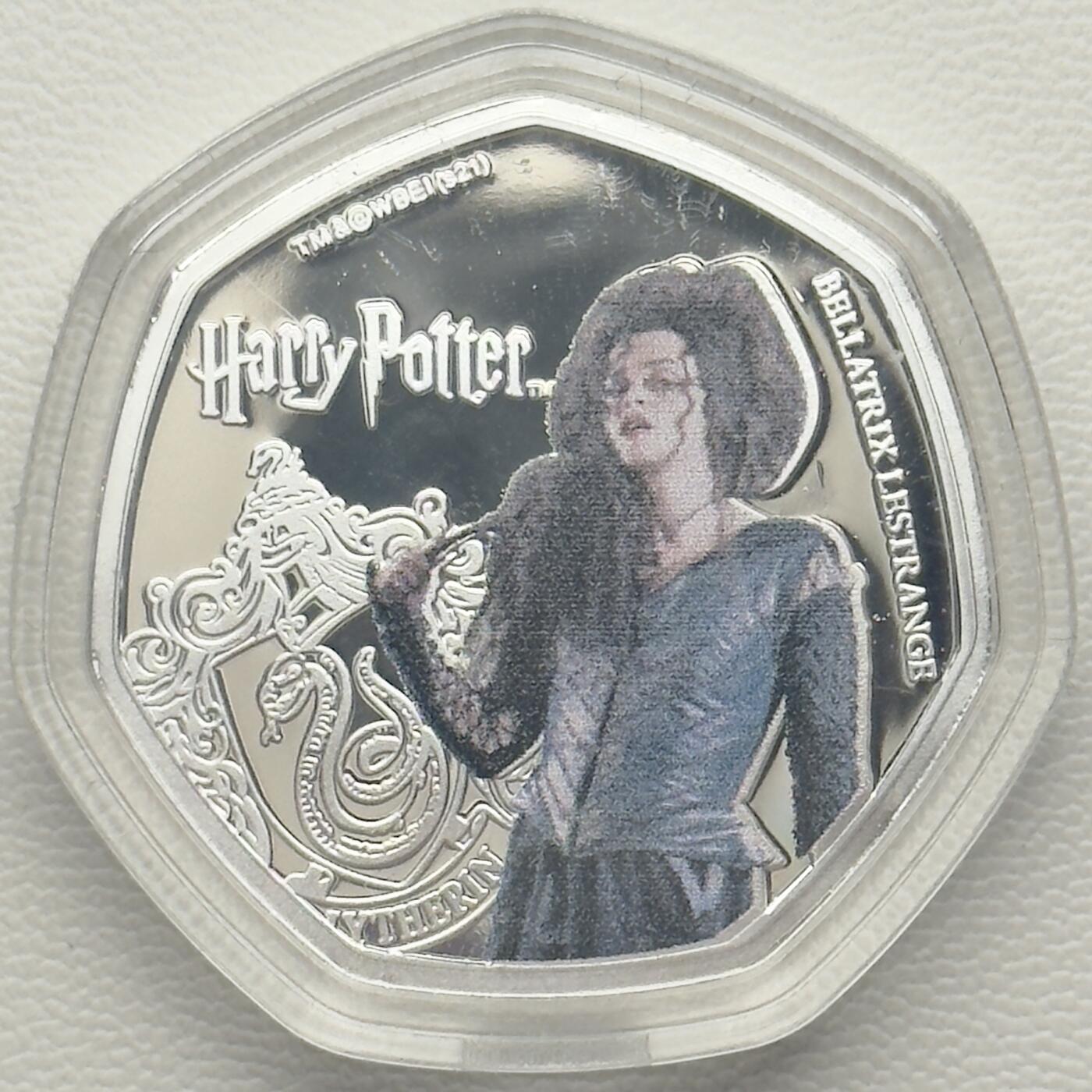 ＜小葵钱铺＞第66期·散币·银币场·满200包邮，不寄存·12月1号发货 〈发行量19999〉库克群岛2021年哈利波特·莱斯特兰奇25分彩色镀银类精制纪念币