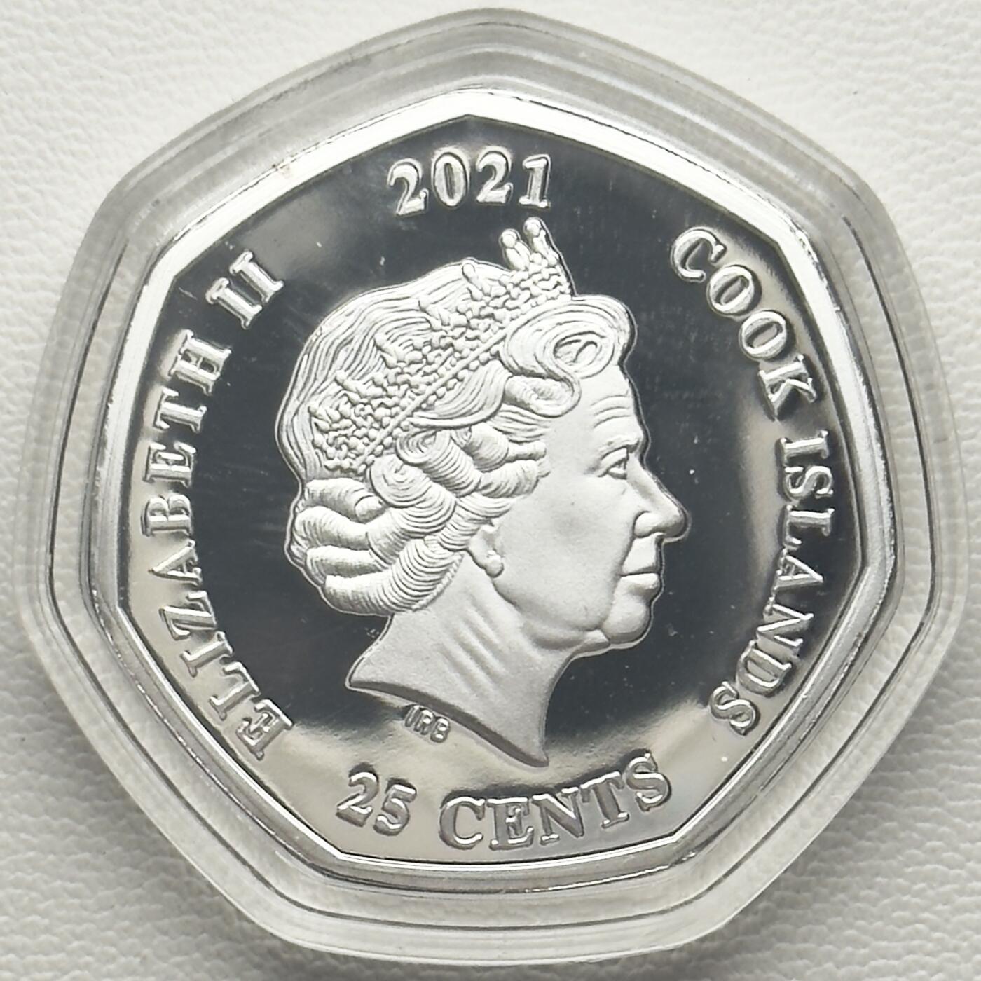 ＜小葵钱铺＞第66期·散币·银币场·满200包邮，不寄存·12月1号发货 〈发行量19999〉库克群岛2021年哈利波特·马尔福25分彩色镀银类精制纪念币