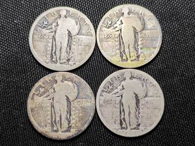 KK钱币收藏小铺 （套币 好品/批量散币 银币）专场  2月预留时间 周末发货 -  美国站人飞鹰银币一组4枚