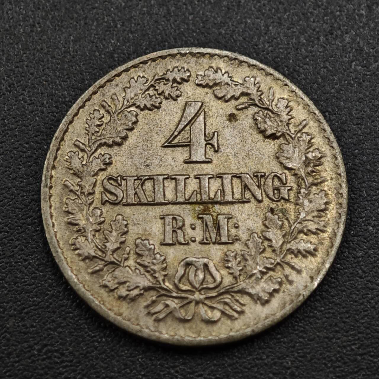 【淘币小摊】限时拍第八百一十二拍  小银币场  满百包邮可预留两周  周一统一发货  丹麦1856年4斯基林银币