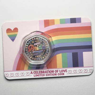 ＜小葵钱铺＞第66期·散币·银币场·满200包邮，不寄存·12月1号发货 - 〈发行量499〉所罗门群岛2025年骄傲月50分卡装彩色镀银类精制纪念币