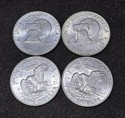 北京马甸外国币专卖第147期，外国币专场，陆续上拍，欢迎关注 - 美国1美元纪念币流通币2对4枚