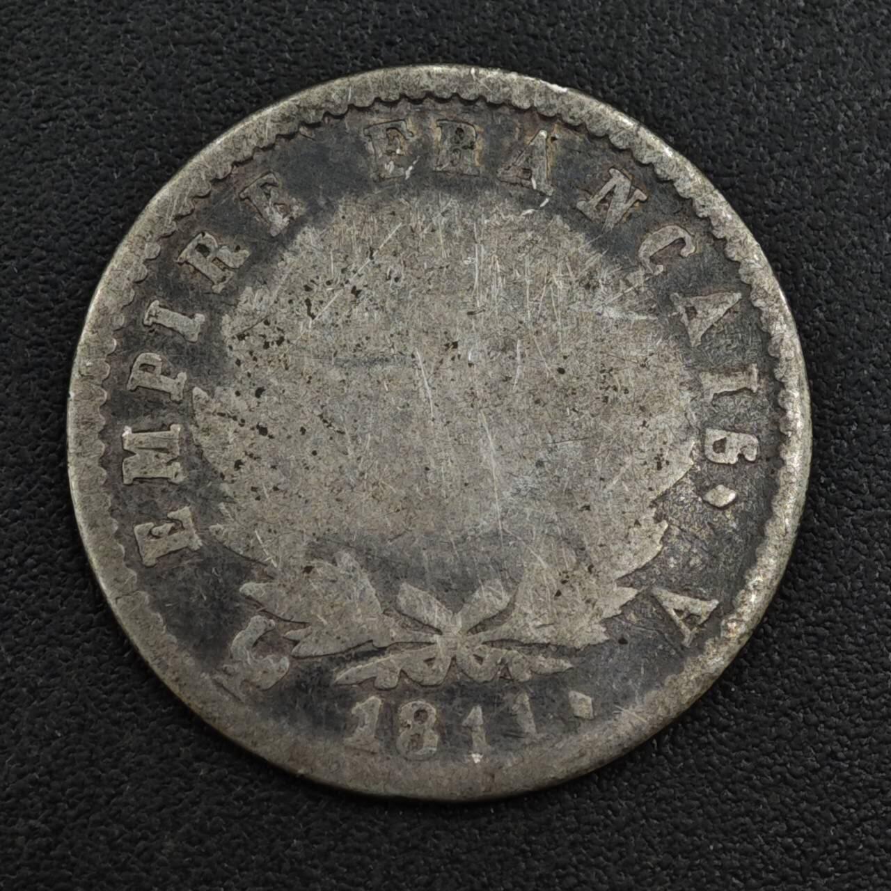 【淘币小摊】限时拍第八百一十二拍  小银币场  满百包邮可预留两周  周一统一发货  法国1811年拿破仑一世50分银币