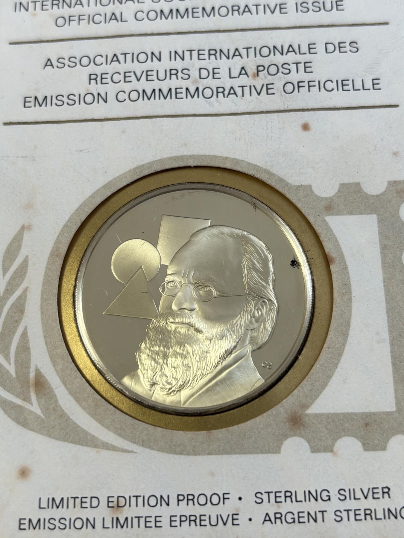 第183期拍卖 美国富兰克林造币厂1976年人物925银纪念银章，925银，21.15克，直径39毫米