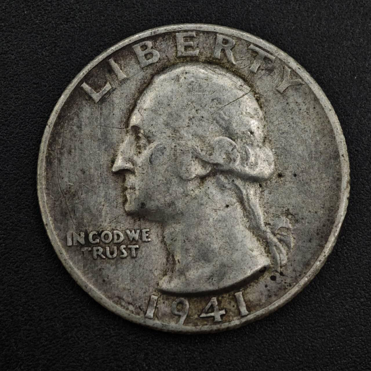 【淘币小摊】限时拍第八百一十二拍  小银币场  满百包邮可预留两周  周一统一发货  美国1941年25分银币