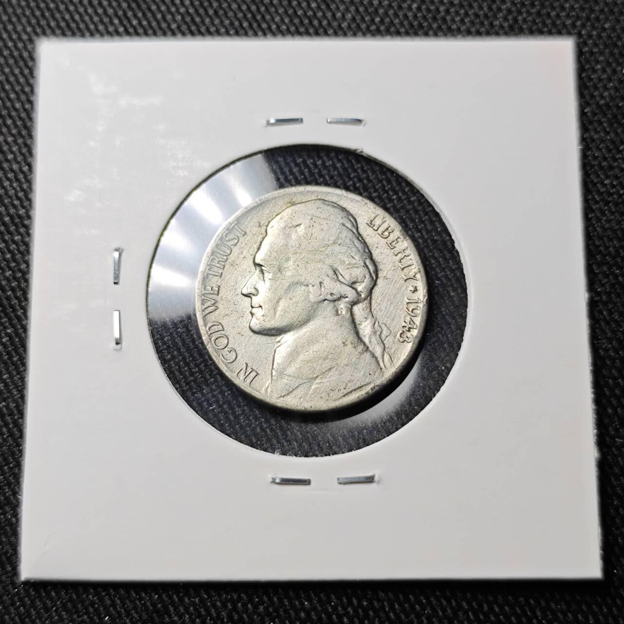 KK钱币收藏小铺 （套币 好品/批量散币 银币）专场  2月预留时间 周末发货  1943美国5分银币 P厂