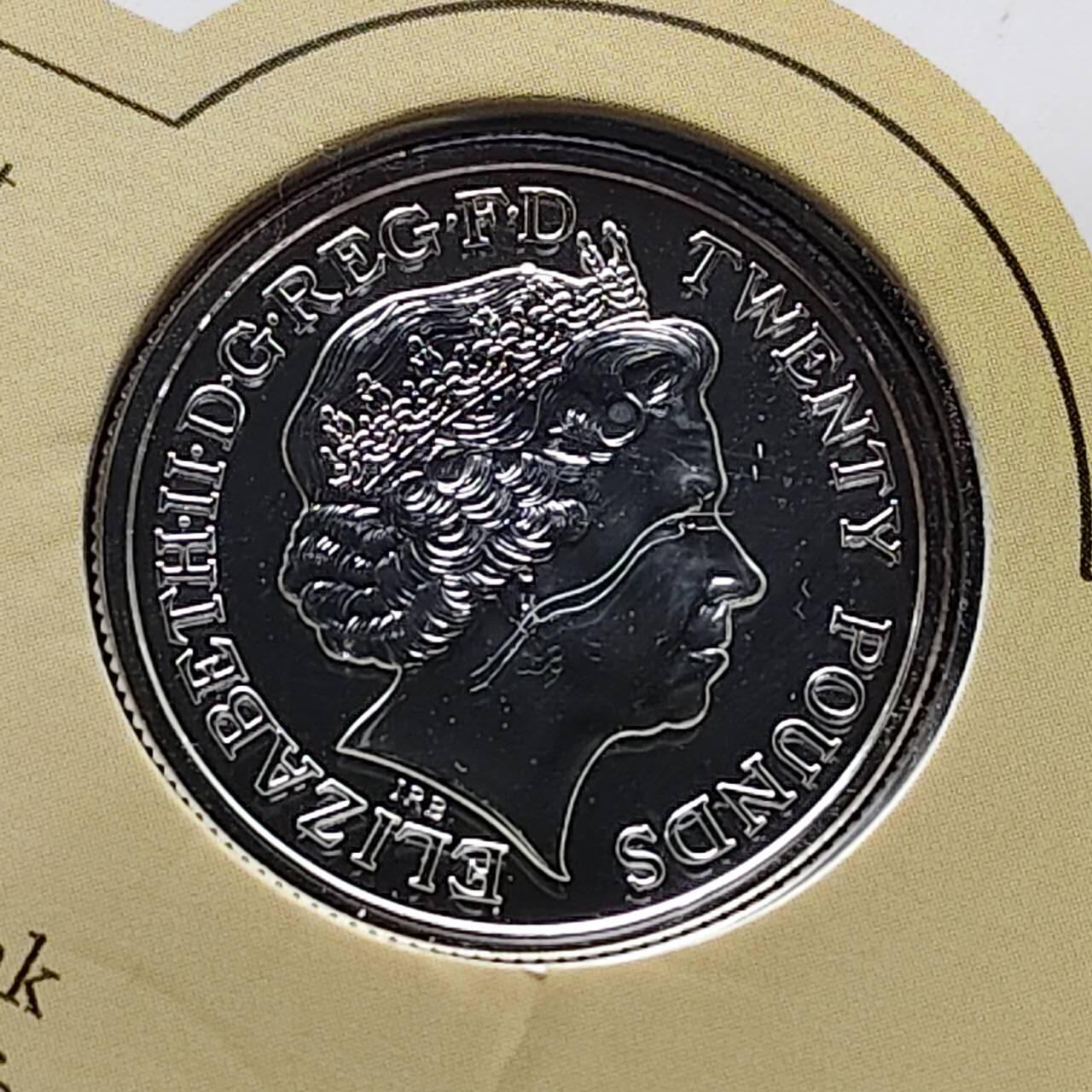 【全场包邮】纯粹捡漏拍483场（免费代拍第20场） 英国2014年20镑一战结束一百周年官方卡装纪念银币