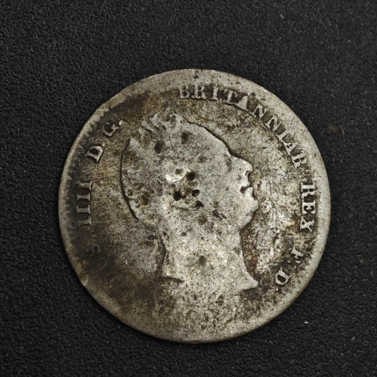 【淘币小摊】限时拍第八百一十二拍  小银币场  满百包邮可预留两周  周一统一发货  英国1836年威廉四世3便士银币