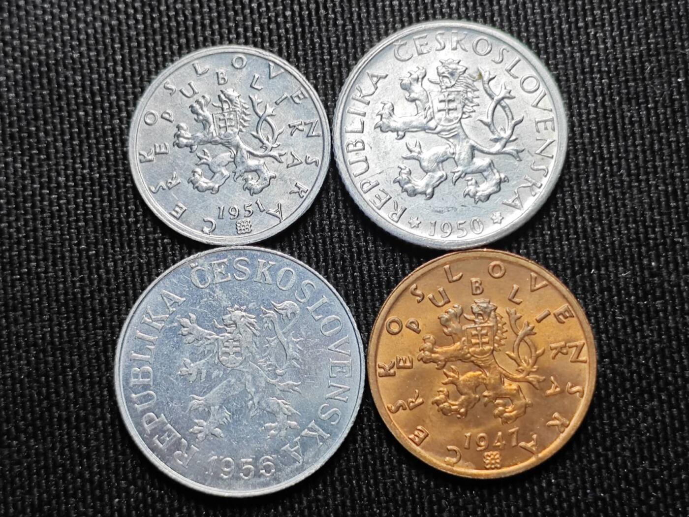 KK钱币收藏小铺 （套币 好品/批量散币 银币）专场  2月预留时间 周末发货  捷克 无框狮 大小面值好品一组