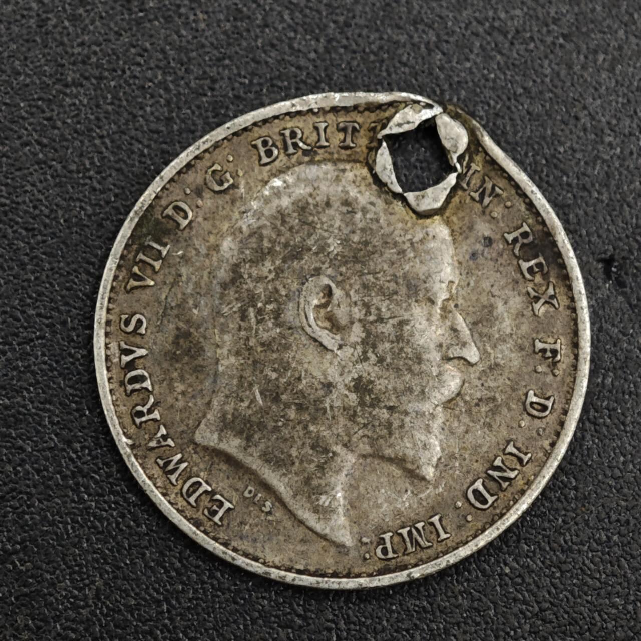 【淘币小摊】限时拍第八百一十二拍  小银币场  满百包邮可预留两周  周一统一发货  英国1906年爱德华七世3便士银币