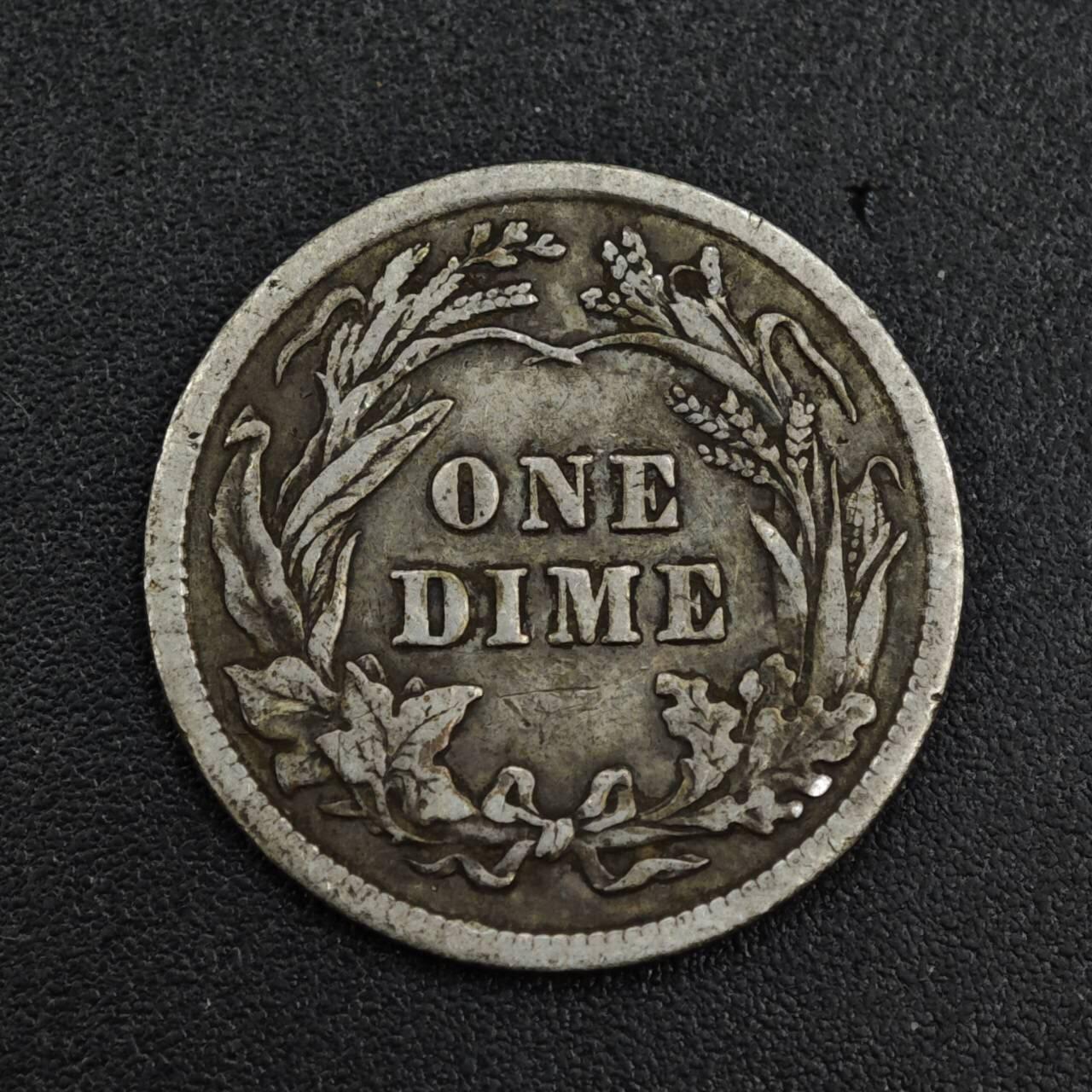 【淘币小摊】限时拍第八百一十二拍  小银币场  满百包邮可预留两周  周一统一发货  美国1916年巴伯尔10分银币