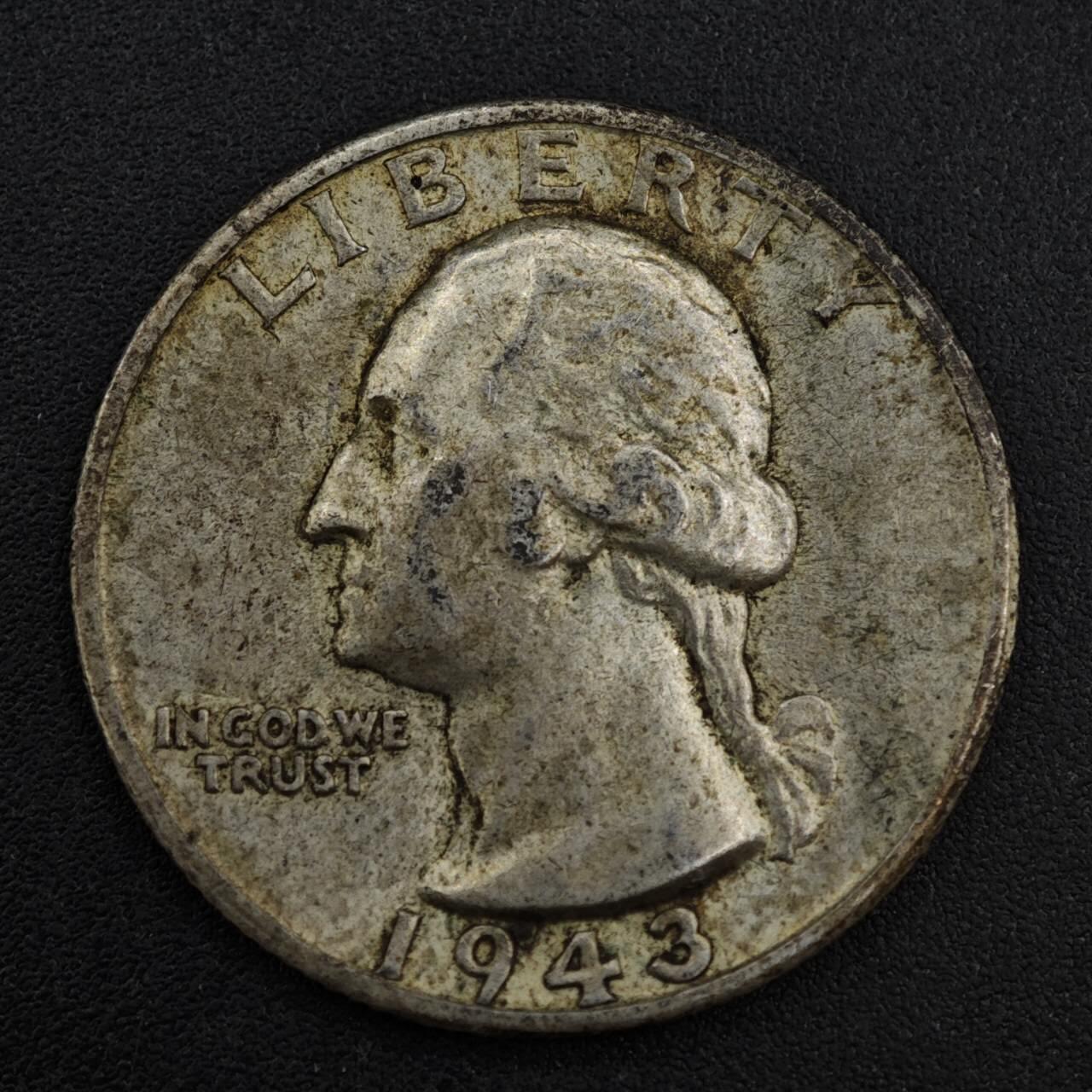 【淘币小摊】限时拍第八百一十二拍  小银币场  满百包邮可预留两周  周一统一发货  美国1943年25分银币