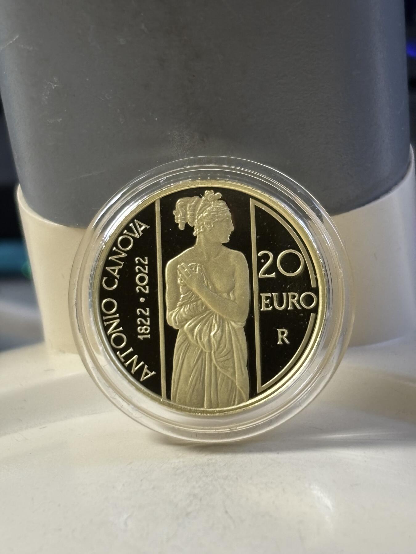 第183期拍卖 意大利2022年安东尼奥·卡诺瓦逝世 200 周年金币，900金，6.451克，发行1500枚