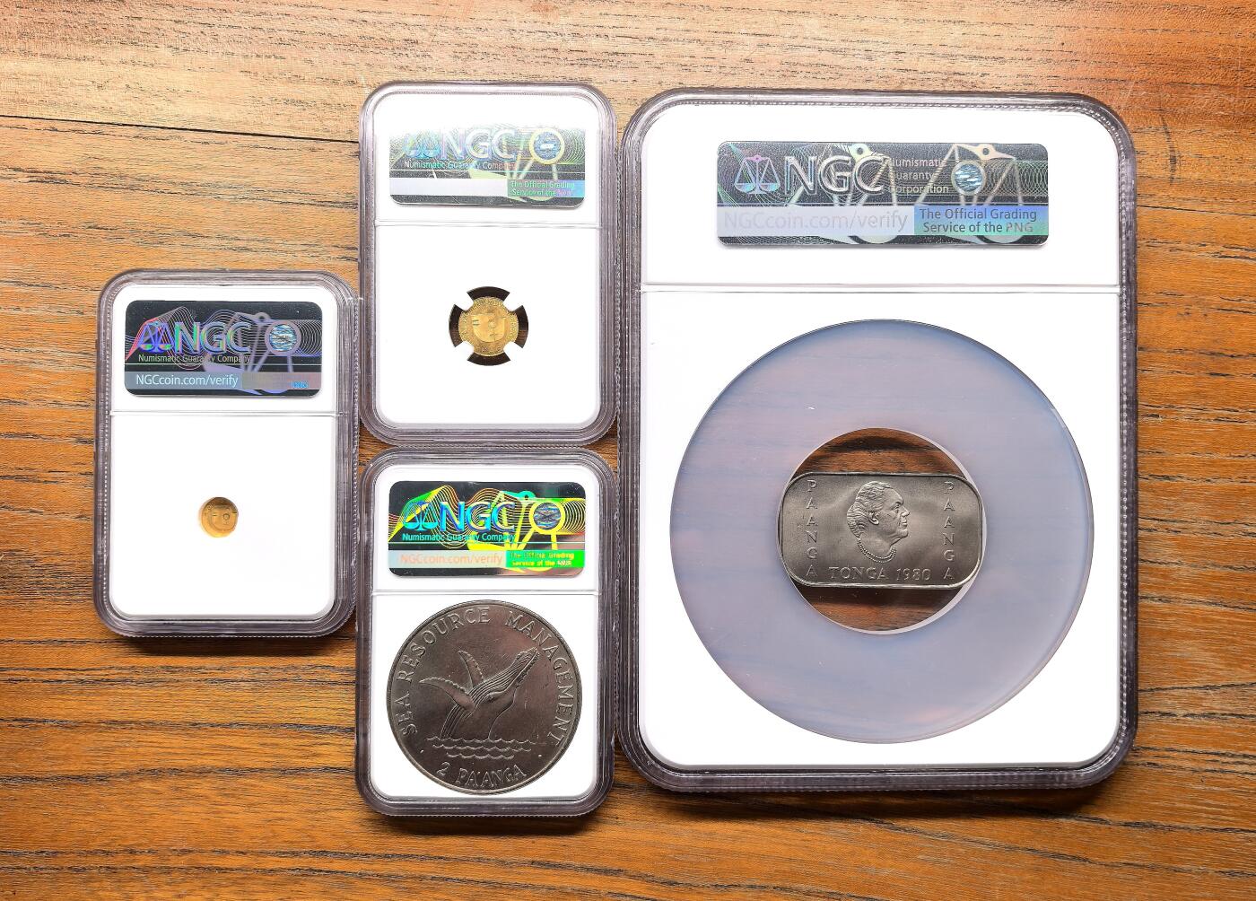 纫秋兰以为佩·凡希社微拍感恩专场 1980汤加王国FAO妇女进步MS四枚套两金两银NGC-MS66/66/64/66，普制高分更为难得，资深藏家旧藏。