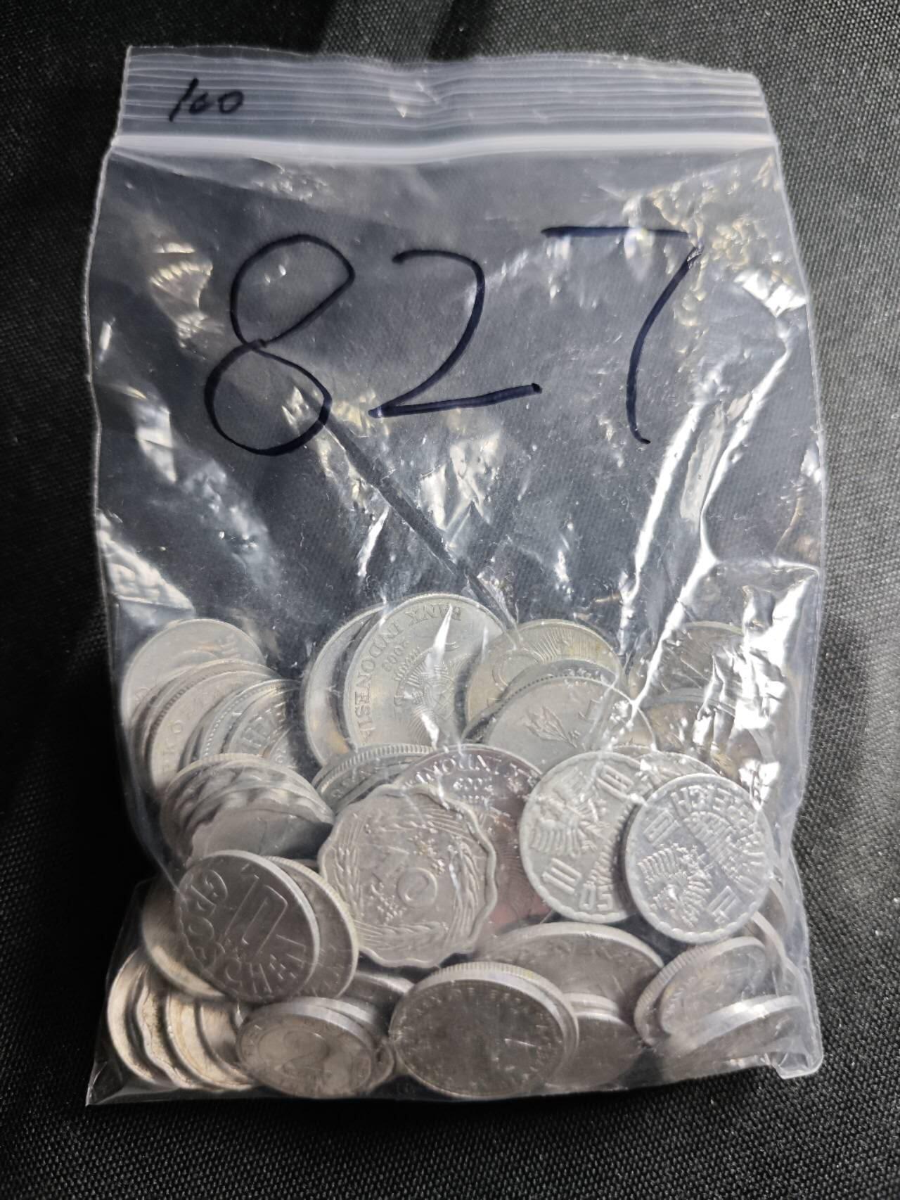 KK钱币收藏小铺 （套币 好品/批量散币 银币）专场  2月预留时间 周末发货   铝币一组100枚一组 各国各年份不同面值100枚