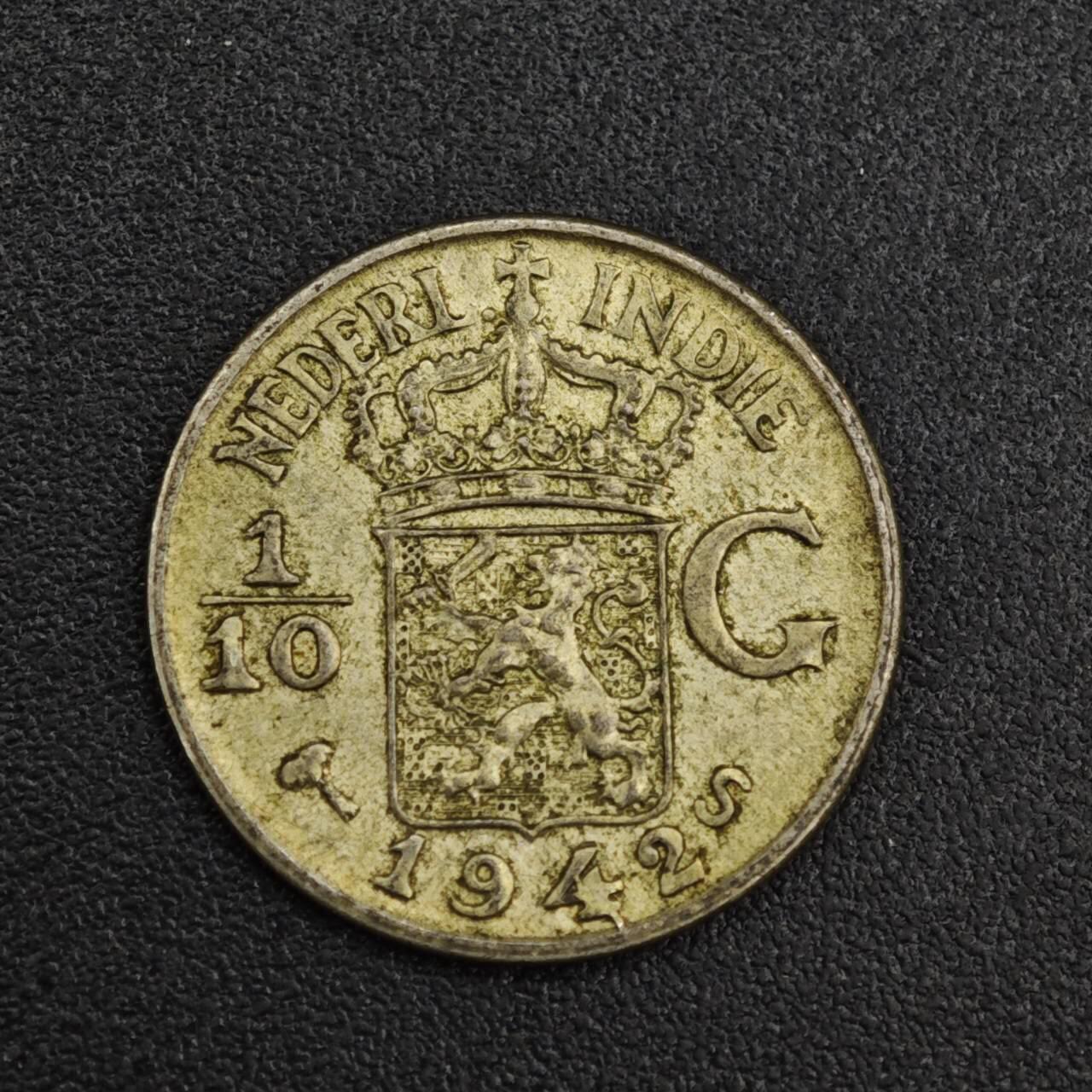 【淘币小摊】限时拍第八百一十二拍  小银币场  满百包邮可预留两周  周一统一发货  荷属东印度1942年1/10盾银币