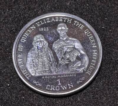 北京马甸外国币专卖第147期，外国币专场，陆续上拍，欢迎关注 - 直布罗陀1999年1克朗女王母亲100周岁纪念币  