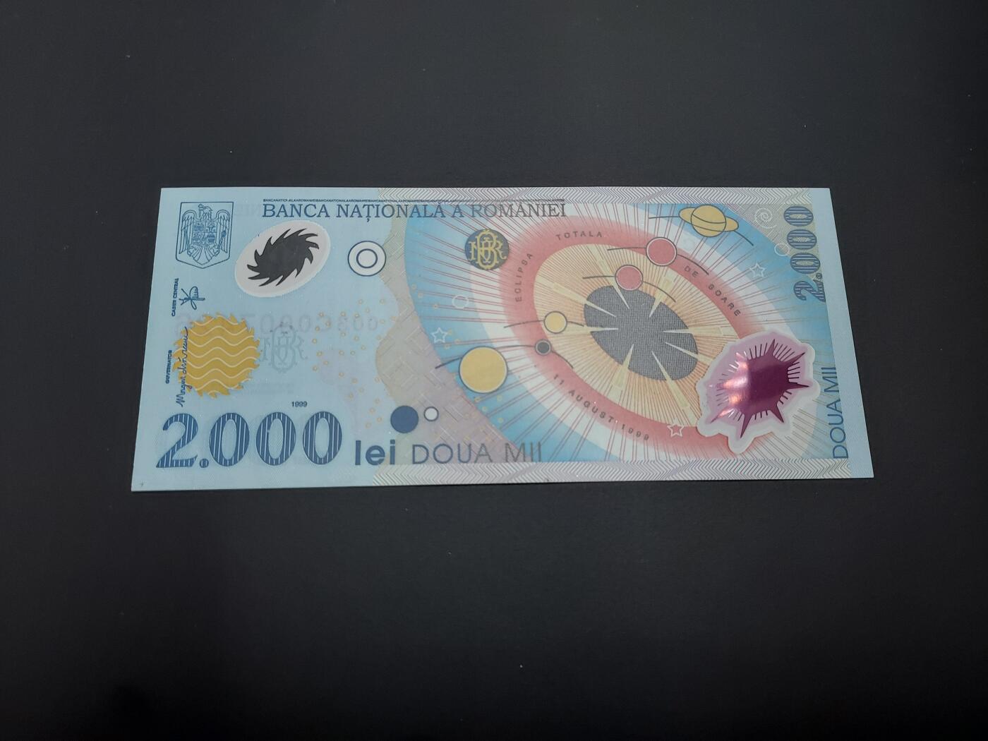 博彦收藏   12月8日 8点 钱币专场 罗马尼亚 2000列伊塑料钞 UNC